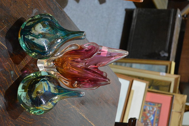 Appraisal: A pair of Mdina 's glass vases cm and one