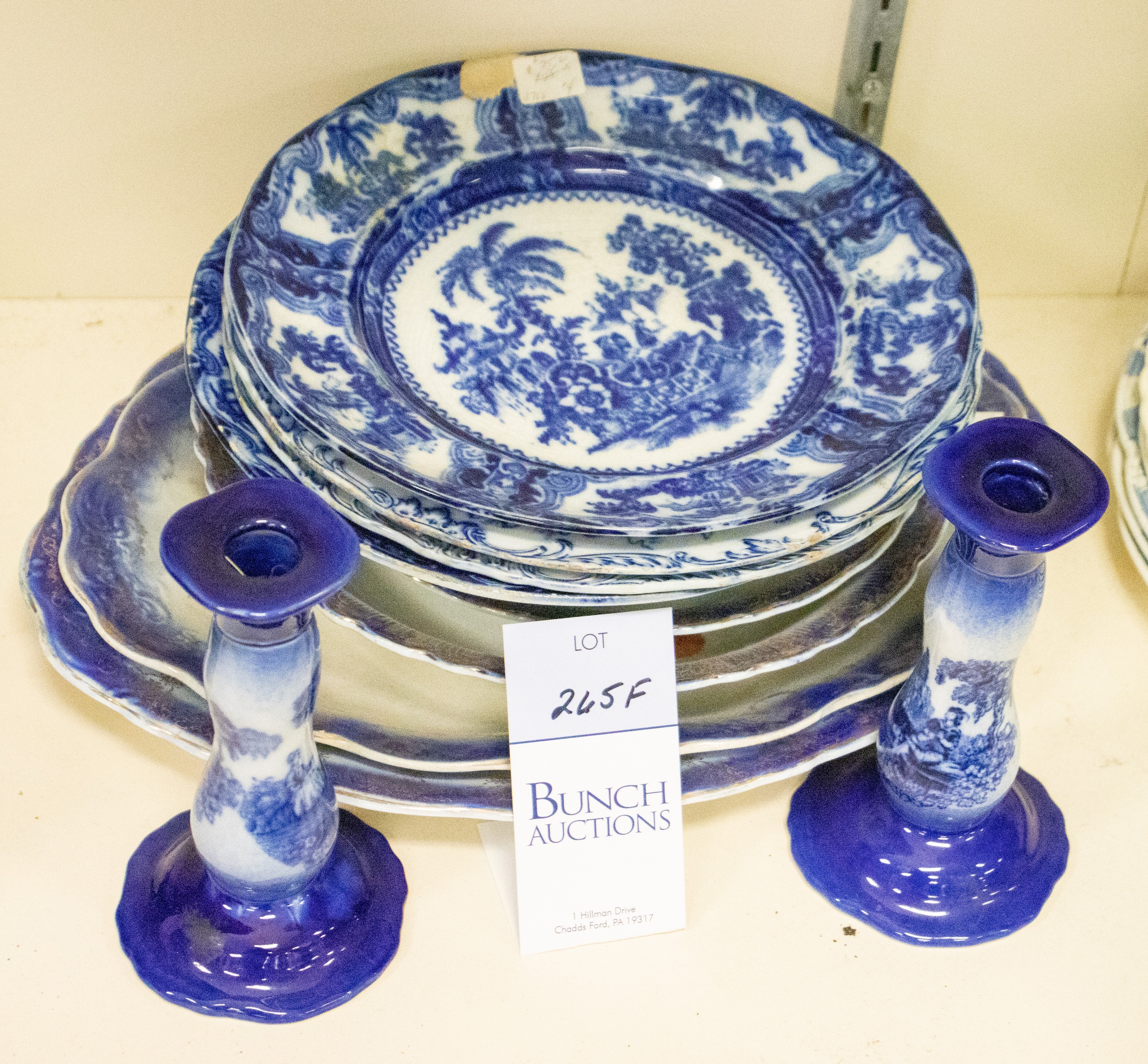 Appraisal: Pcs flow blue porcelain c o oval platters - x