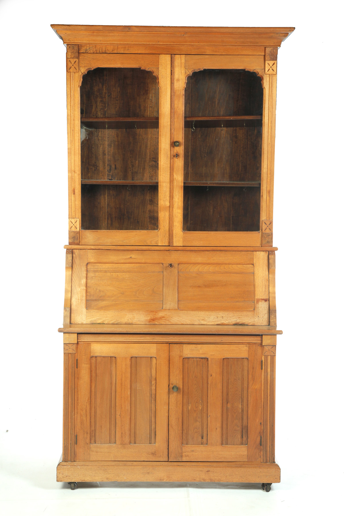 Appraisal: EASTLAKE VICTORIAN SECRETARY BOOKCASE American th quarter- th century Walnut