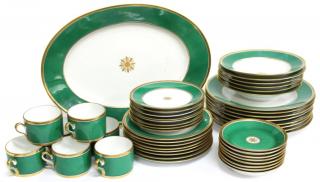 Appraisal: Richard Ginori Porcelain Dinner Service Decorated in emerald green with