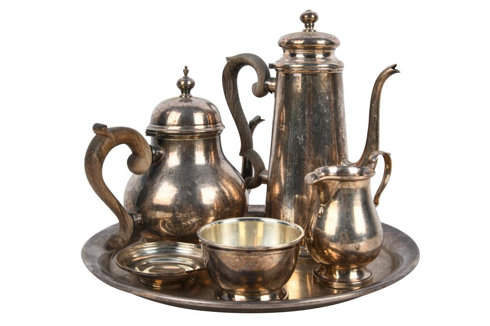 Appraisal: CARTIER STERLING TEA SERVICEcomprising a coffee pot tea pot covered