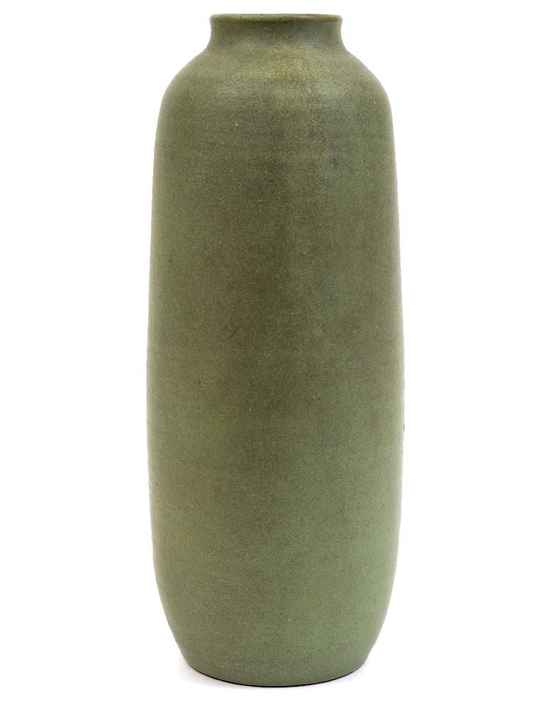 Appraisal: Tall Kjeld and Erica Deichmann Green Vase Kjeld and Erica