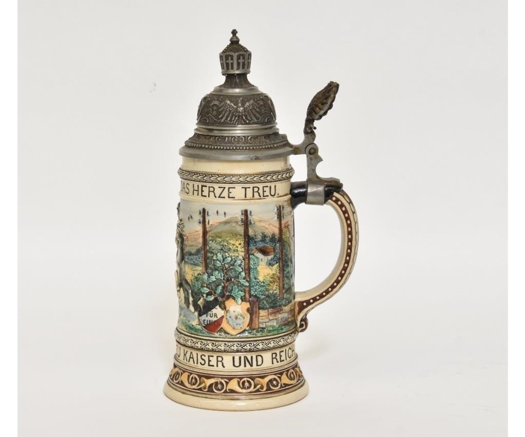 Appraisal: Marzi and Remy patriotic stein with Reichsadler German imperial eagle