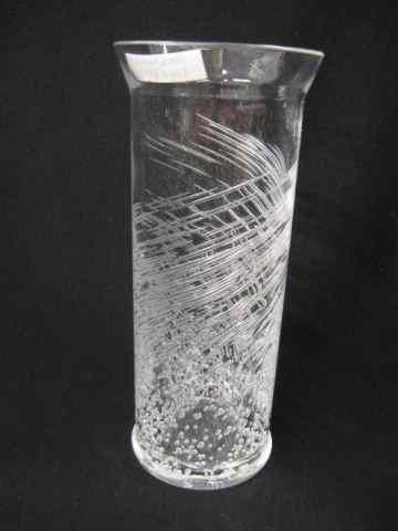 Appraisal: Daum Crystal Vase aquatic style swirl bubble decor '' signed