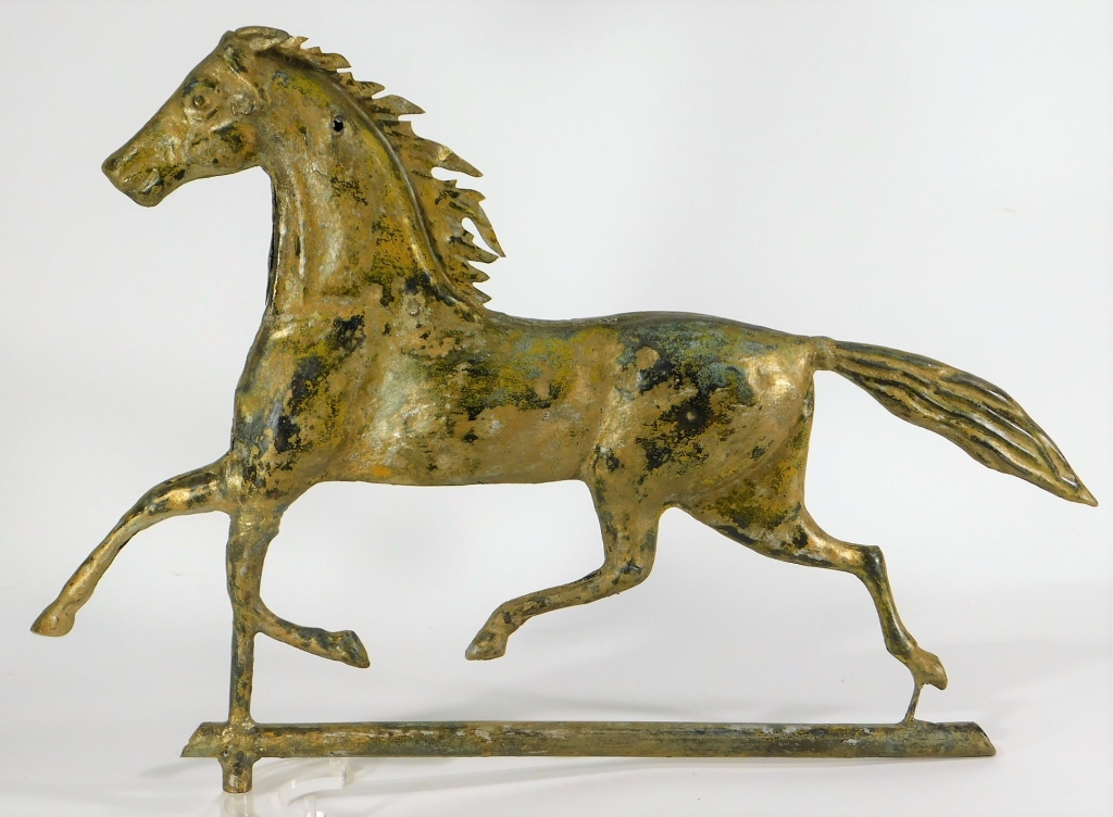 Appraisal: AMERICAN ETHAN ALLEN GILT COPPER HORSE WEATHERVANE United States Late