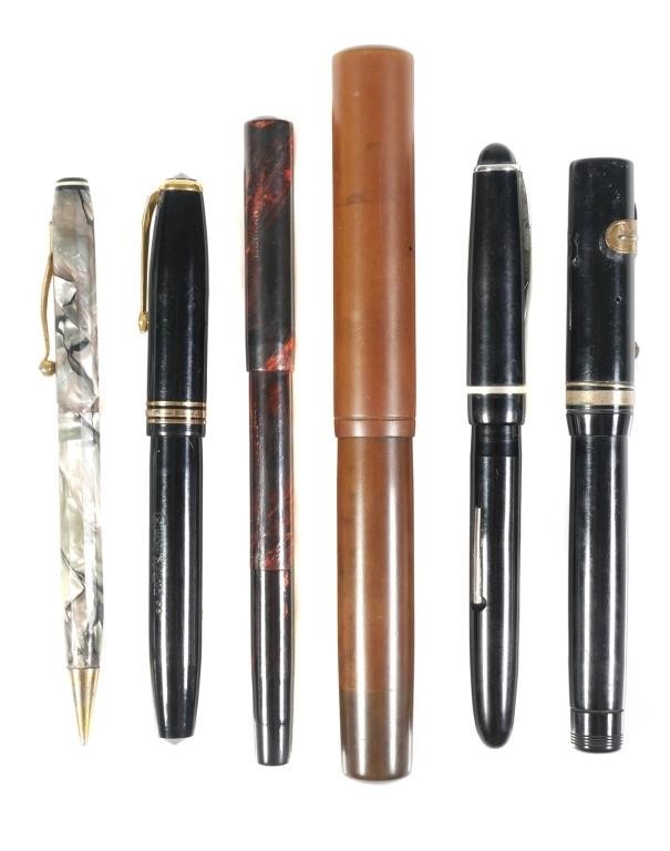 Appraisal: Five vintage fountain pens to include Two Waterman Seth Crocker