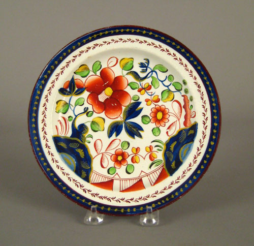 Appraisal: Gaudy Dutch plate th c in the single rose pattern