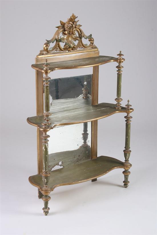 Appraisal: ITALIAN NEOCLASSICAL STYLE THREE-TIERED ETAGERE th century probably from Naples