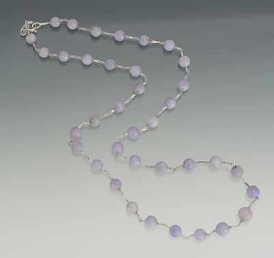 Appraisal: A Ladies' k Gold and Lavender Jadeite Necklace k white