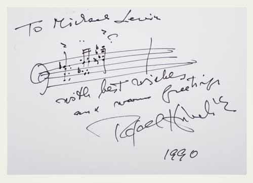 Appraisal: MUSICIANS Group of nine cards each Signed or Signed and