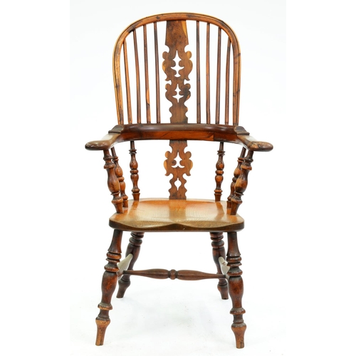 Appraisal: A Victorian yew wood Nottinghamshire 'Smoking High' Windsor chair Worksop