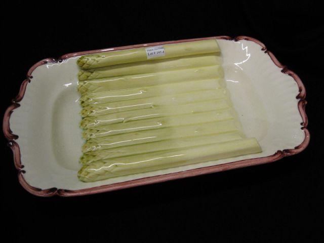 Appraisal: Sarreguemines French Majolica Pottery Asparagus Tray x excellent