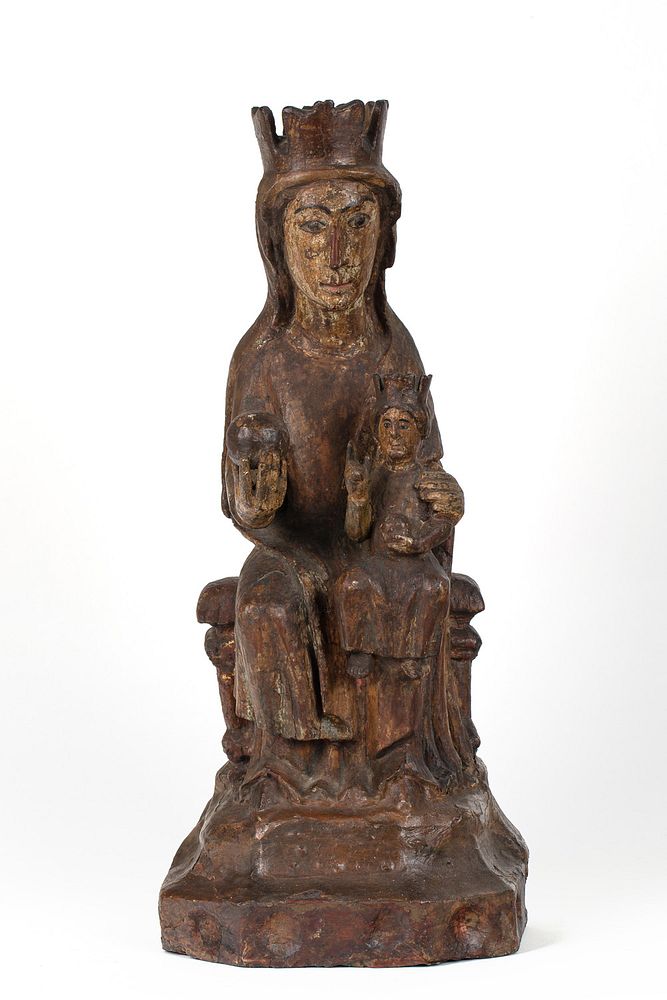 Appraisal: A NORTHERN SPANISH SCULPTURE OF THE ENTHRONED VIRGIN AND CHILD