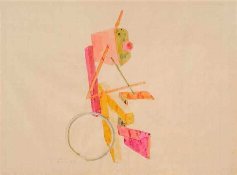 Appraisal: PETER REGINATO b UNTITLED STUDY FOR SCULPTURE Watercolor on paper