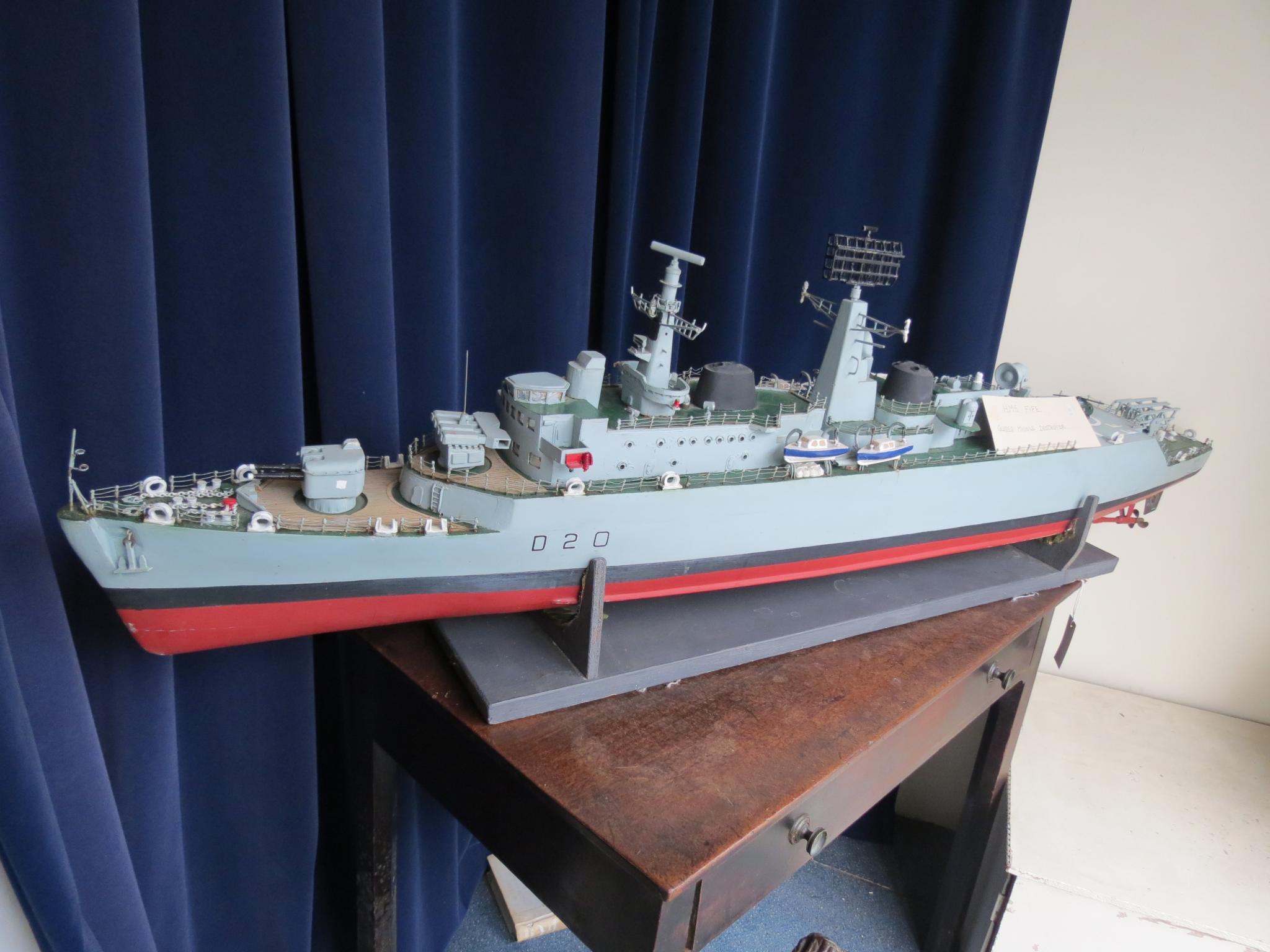 Appraisal: A painted wood working model HMS Fife County Class Guided