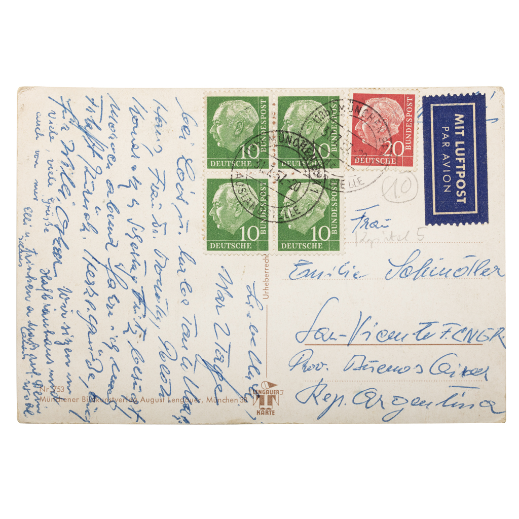 Appraisal: Schindler Oskar Postcard post-marked handwritten and signed to Emilie Schindler