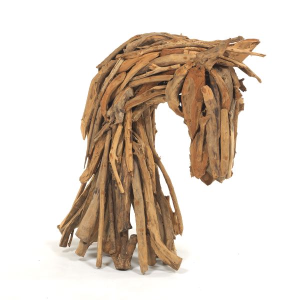 Appraisal: DRIFTWOOD HORSE HEAD SCULPTURE x Driftwood horse head sculpture Provenance