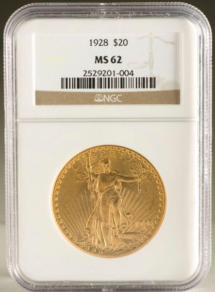 Appraisal: NGC MS St Gaudens Gold Double Eagle sharp strike with