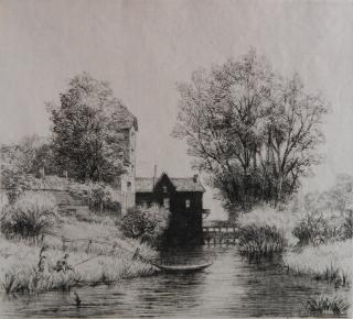 Appraisal: Herman Webster etching Herman Webster American - - ''Le Moulin