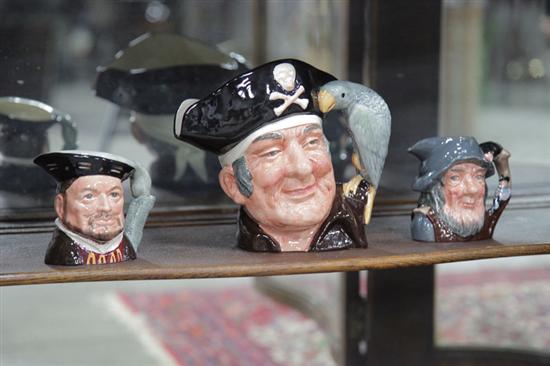 Appraisal: THREE ROYAL DOULTON CHARACTER MUGS ''Long John Silver'' D ''