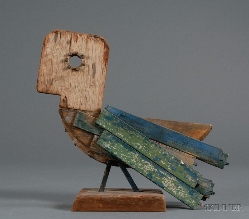 Appraisal: Yuri Suhl Bird Sculpture Driftwood and paint Massachusetts Shaped and