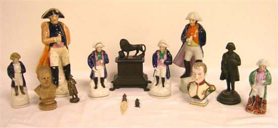 Appraisal: Collection Napaleon figures including six Staffordshire one French porcelain one