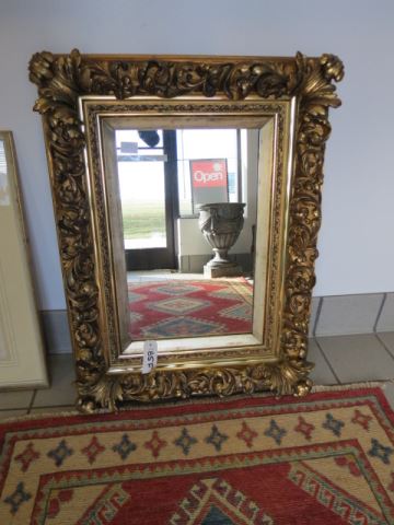 Appraisal: Ornate Gold Framed Mirror rococo design mirror area x overall