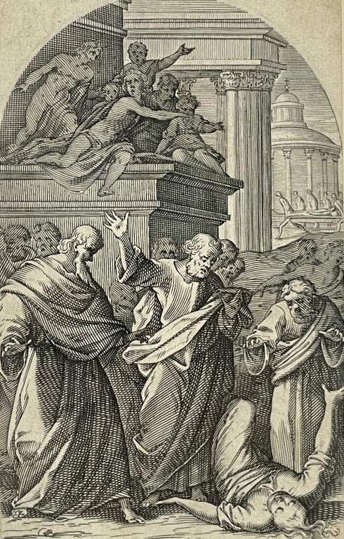 Appraisal: Jacques Callot Sapphira Punished By Death EtchingDeath Very minor paper