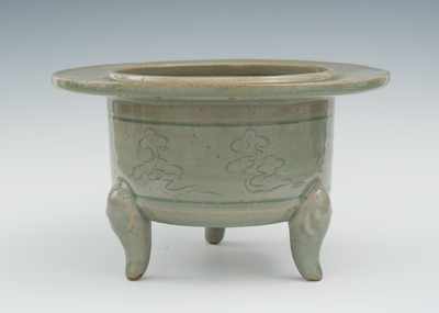 Appraisal: A Celadon Incense Burner th Century Thickly potted censer with