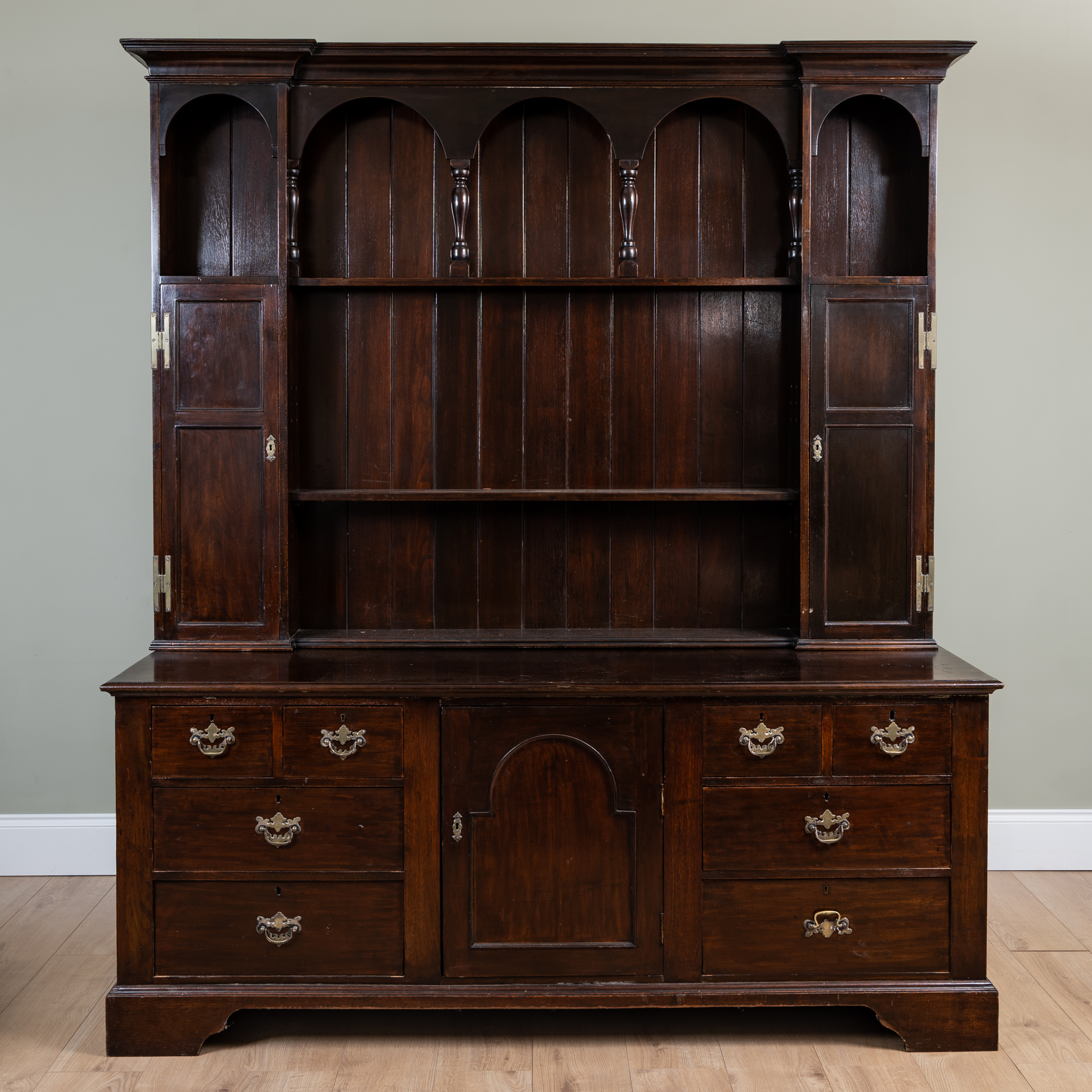 Appraisal: An early th century mahogany dresser in North Country style