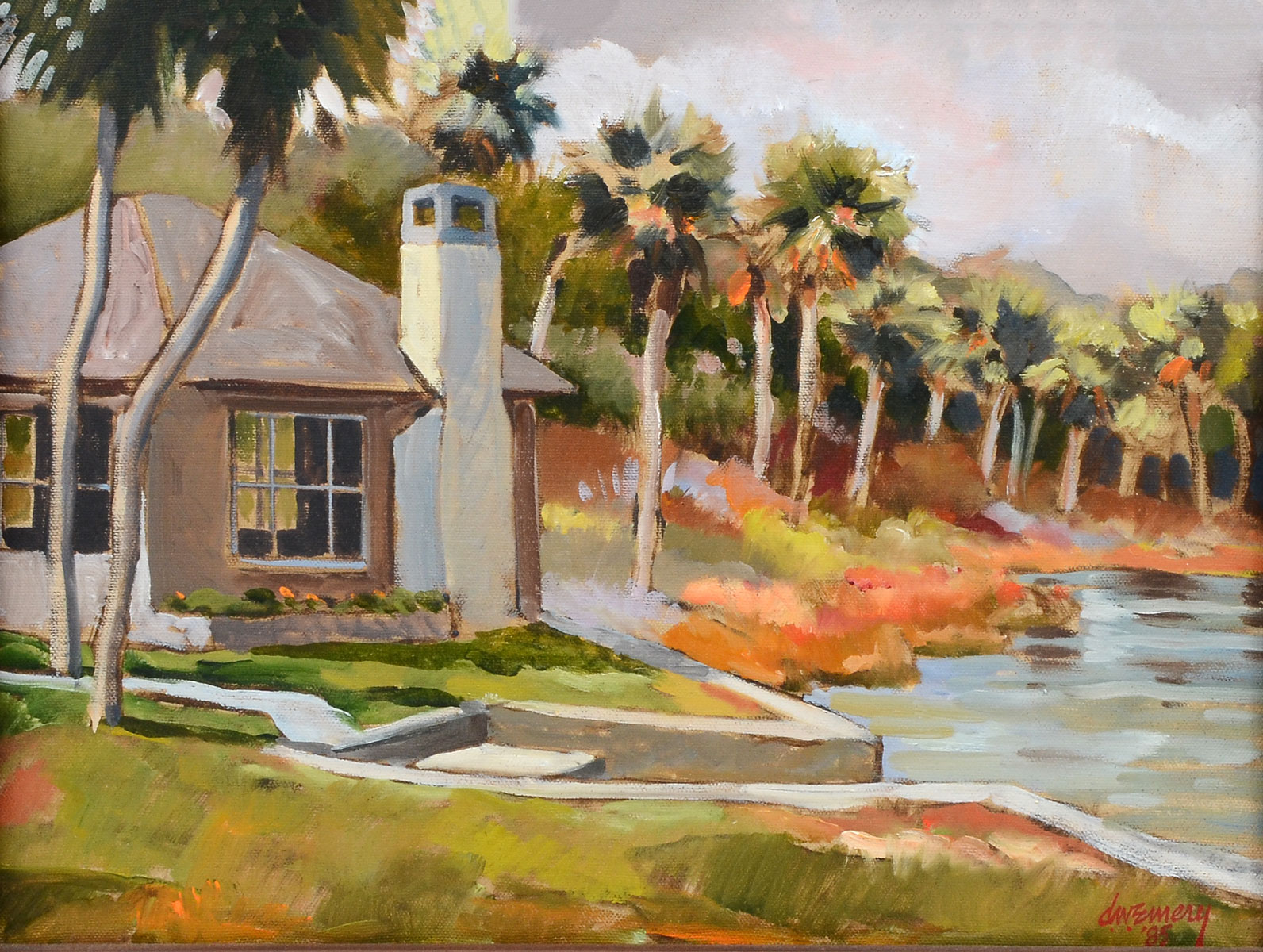 Appraisal: EMERY Don W American - Florida Coastal Scene with Home