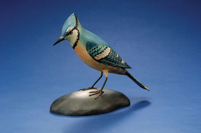 Appraisal: A ELMER CROWELL - CARVED AND PAINTED MANTEL BIRD OF