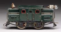 Appraisal: EARLY LIONEL O GAUGE ELECTRIC LOCOMOTIVE Dark green CONDITION Some