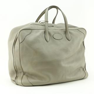 Appraisal: Herm s Etoupe Leather Soft Travel Bag Luggage Silver-tone hardware