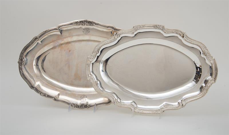 Appraisal: TWO FRENCH SILVER MEAT DISHES The larger retailed by L