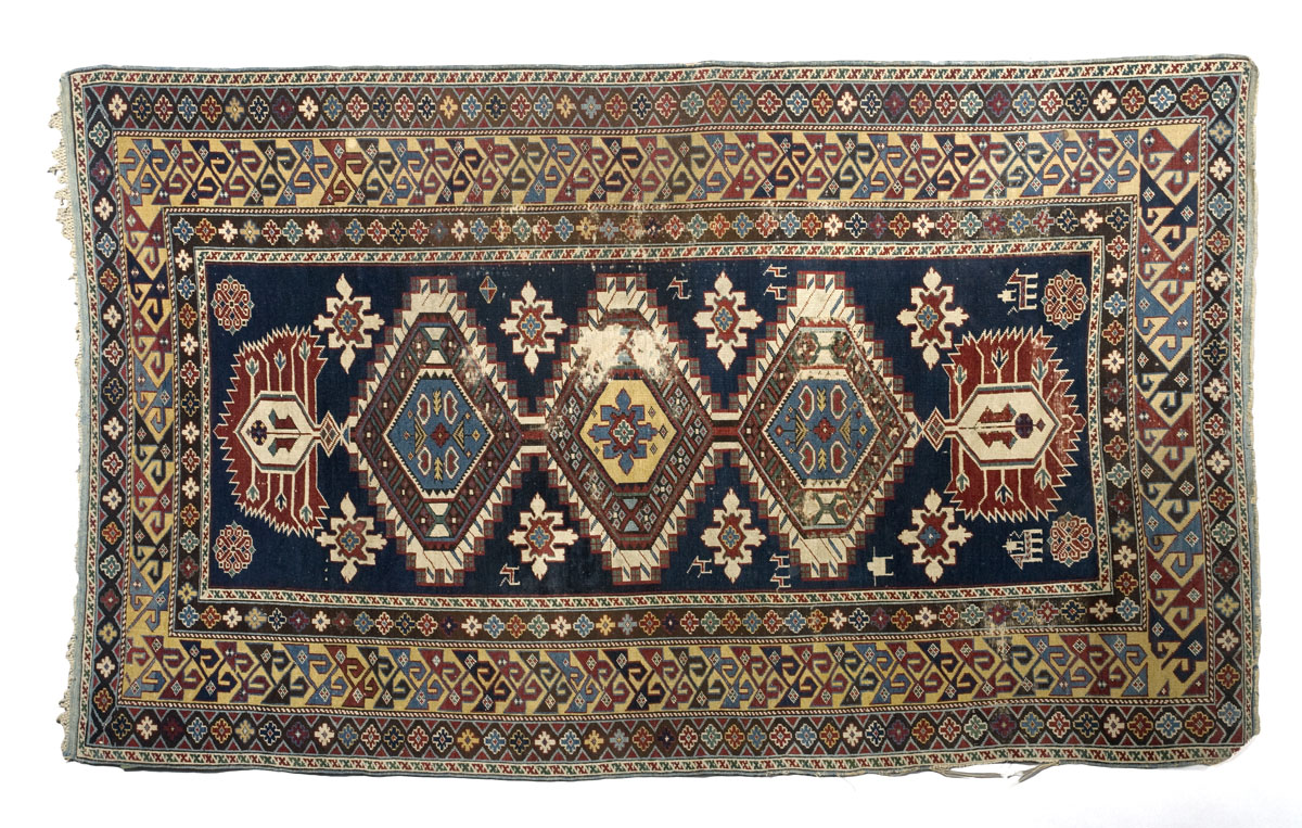 Appraisal: KARAGASHLI RUG EAST CAUCASUS LATE TH CENTURY The deep indigo