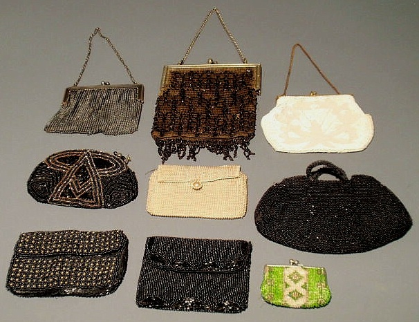 Appraisal: Group of ladies purses- one chain mesh x and eight