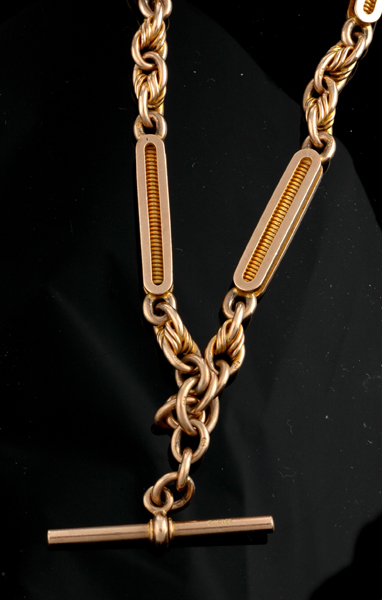 Appraisal: An antique Australian albert chain The ct gold fetter link