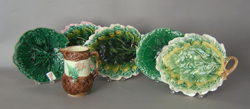 Appraisal: Group of majolica to include Etruscan leaf form plates other