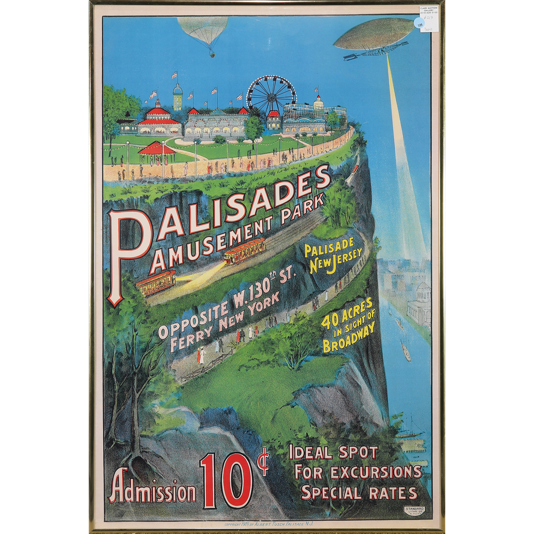 Appraisal: PRINT PALISADES AMUSEMENT PARK Palisades Amusement Park Palisades New Jersey