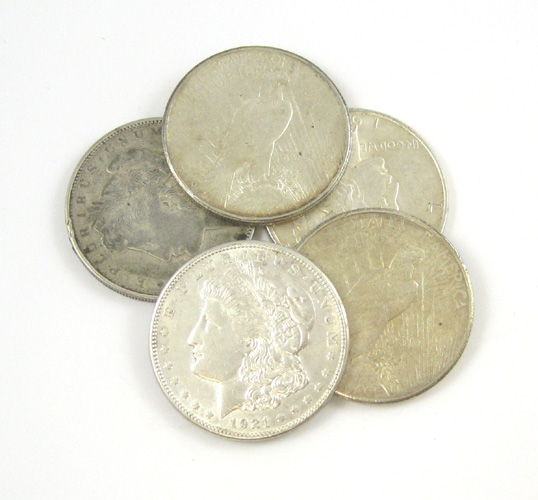 Appraisal: A COLLECTION OF TEN U S SILVER MORGAN DOLLARS -S