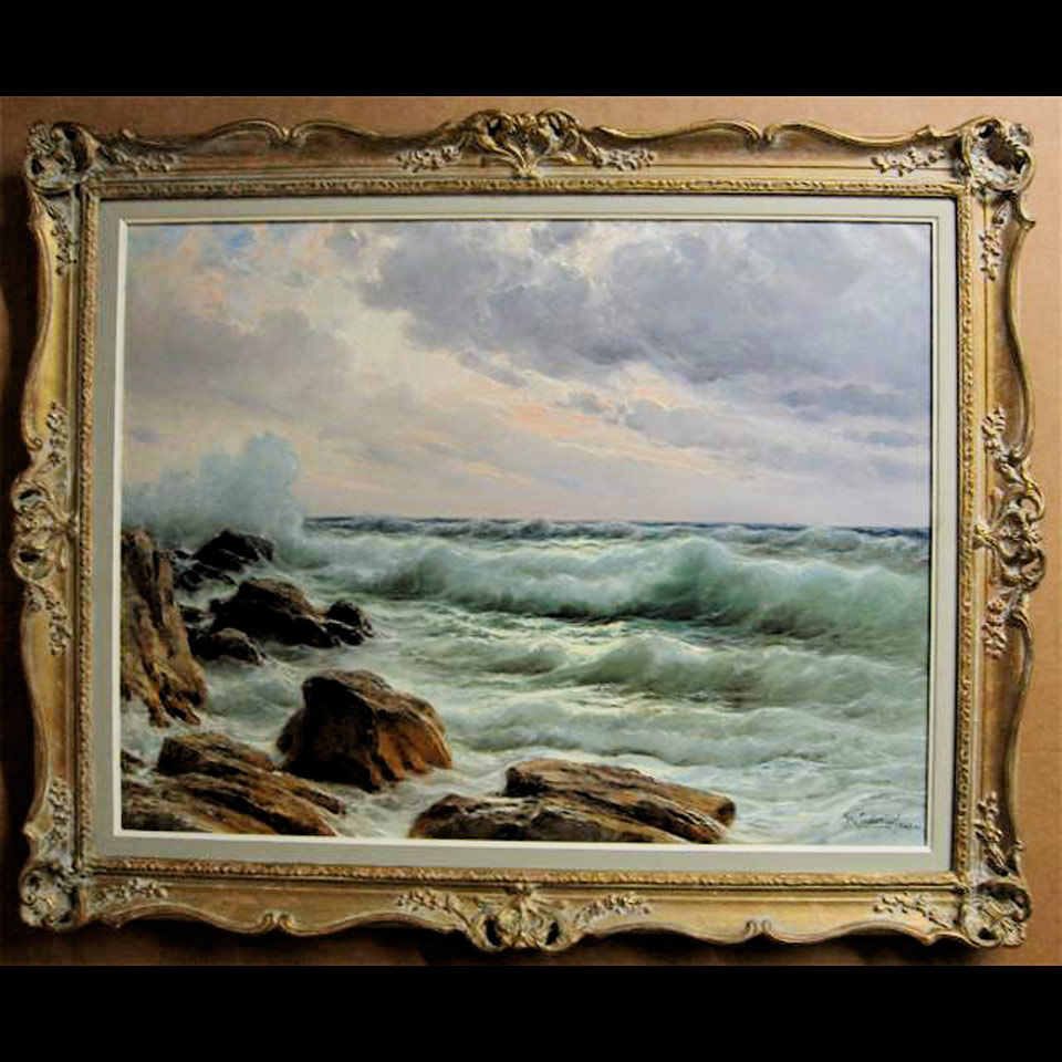 Appraisal: MICHELE FEDERICO - ITALIAN CRASHING SURF - CAPRI OIL ON