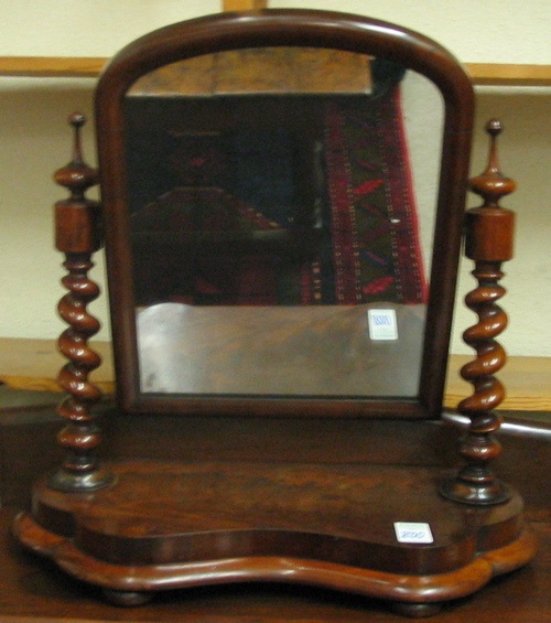 Appraisal: VICTORIAN MAHOGANY DRESSING TABLE MIRROR English th century The mahogany