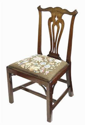 Appraisal: A George III mahogany side chair with a pierced vase