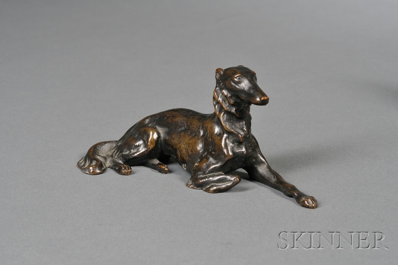 Appraisal: Austrian Bronze Model of a Hound th century dark brown