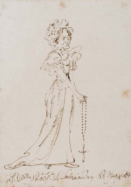 Appraisal: PIER LEONE GHEZZI Comunanza - Rome Caricature of Princess Aldobrandini