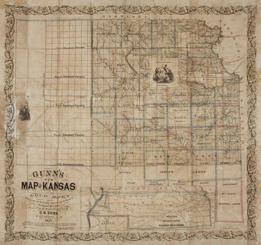 Appraisal: KANSAS TERRITORY Gunn O B Gunn's New Map of Kansas