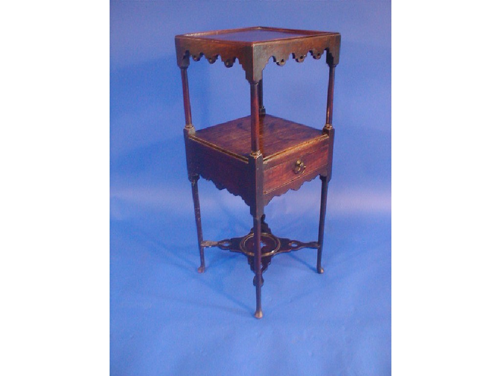 Appraisal: A Georgian mahogany washstand now with square platform top with