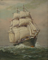 Appraisal: T Bailey American th Century A Schooner in full sail