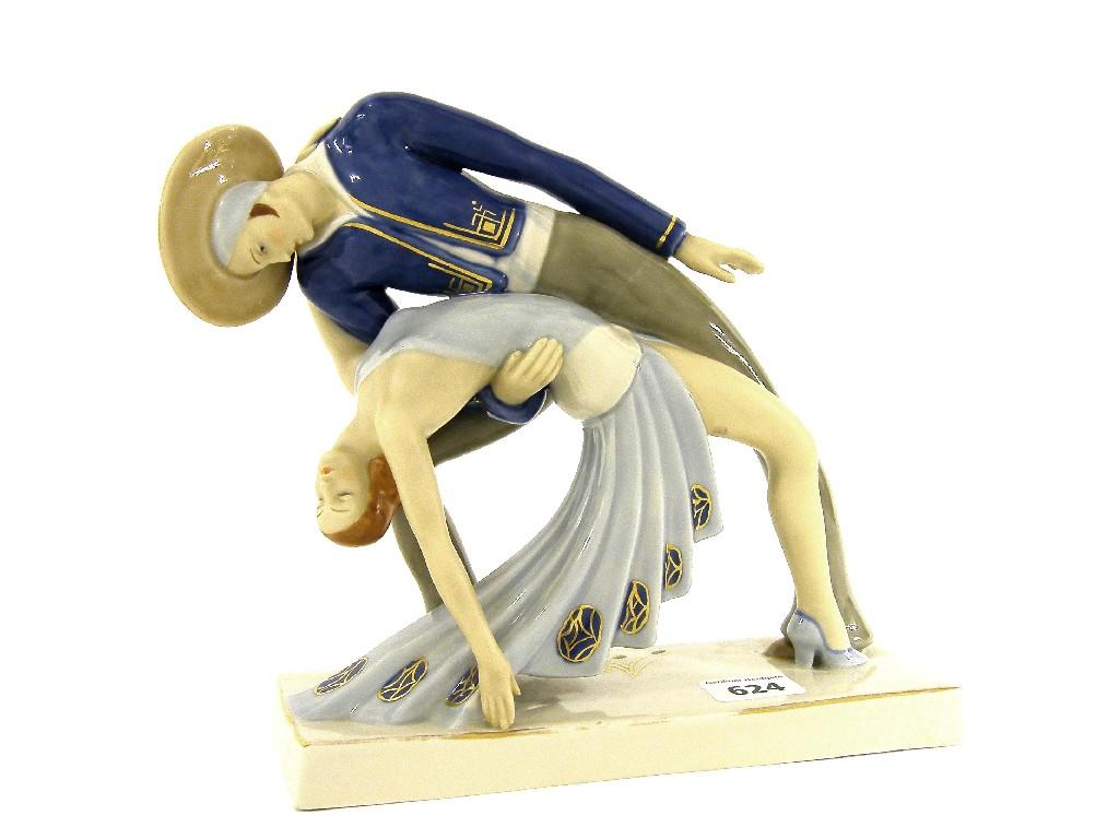 Appraisal: Royal Dux porcelain figural group by Elly Strobach modelled as